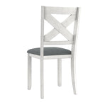 VECELO Dining Table Set with Bench, Solid Wood Rectangular Extendable Dining Table & 4 Solid Wood Dining Chairs