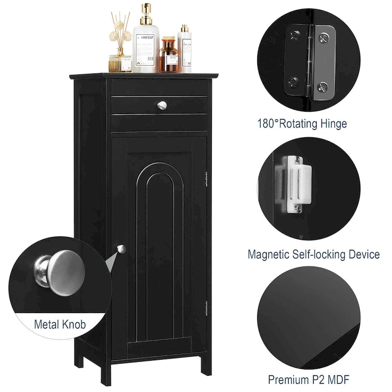 Costway Bathroom Floor Cabinet Storage Organizer Free-Standing with