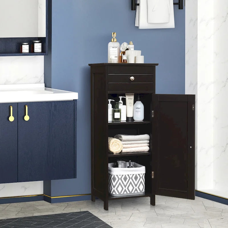 Costway Bathroom Floor Cabinet Storage Organizer Free-Standing with