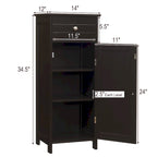 Costway Bathroom Floor Cabinet Storage Organizer Free-Standing with