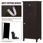 Costway Bathroom Floor Cabinet Storage Organizer Free-Standing with