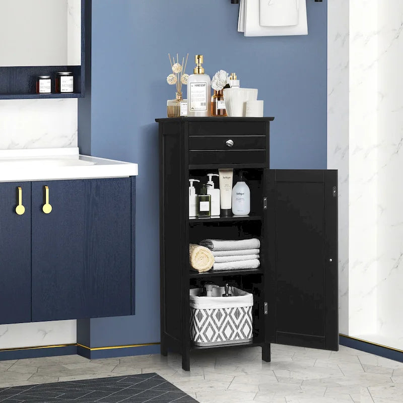 Costway Bathroom Floor Cabinet Storage Organizer Free-Standing with