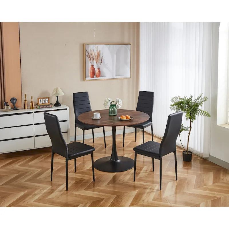 Modern Table with MDF Top and Metal Legs for Small Spaces Kitchens Multi Functional Use and Living Room
