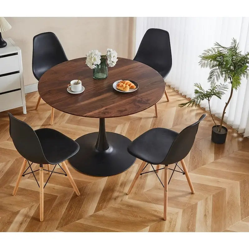 Modern Table with MDF Top and Metal Legs for Small Spaces Kitchens Multi Functional Use and Living Room