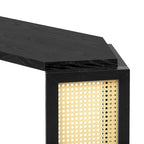 Model Narrow Entryway Table,Irregular Top with Rattan for Living Room