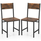 Gymax Set of 2 Dining Chairs w/Metal Legs Slanted Back Wide Seat for