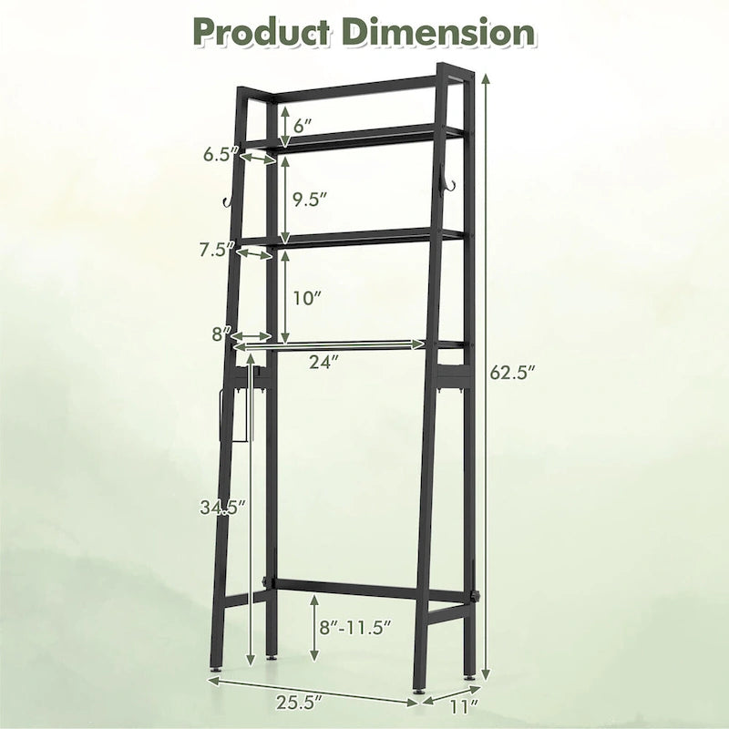 Gymax 3-Tier Over The Toilet Storage Shelf w/ Adjustable Adjustable