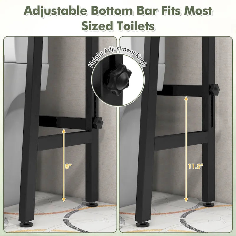 Gymax 3-Tier Over The Toilet Storage Shelf w/ Adjustable Adjustable