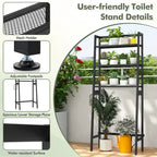 Gymax 3-Tier Over The Toilet Storage Shelf w/ Adjustable Adjustable