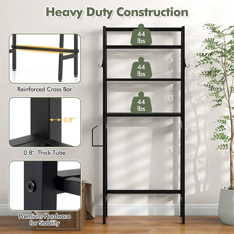 Gymax 3-Tier Over The Toilet Storage Shelf w/ Adjustable Adjustable