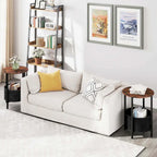 Costway 1/2 PCS Round End Table with Felt Storage Basket Sturdy Metal