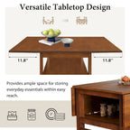 Extendable Wood Dining Table and Chairs Set Mid-Century Modern Dining Table and Chairs Set with 2 Drop Leaves and Storage Shelf