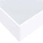 Square Hight Glossy Coffee Table with 16-color LED Strip Lights, Modern Center Table with 5mm Frosted Tempered Glass Top