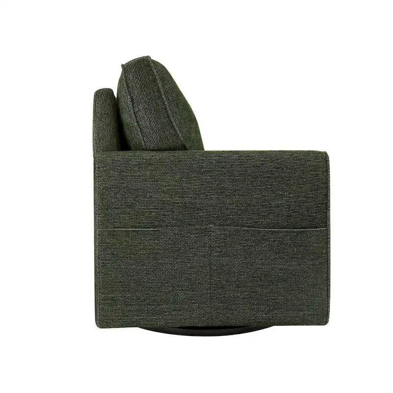 Accent Barrel Chair with Side Pockets360 Swivel Office Chair Chenille Armchair for Office