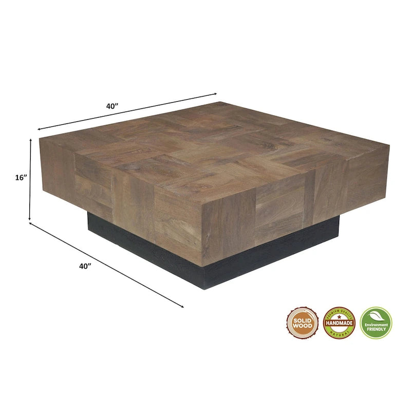 Caden 2-piece Solid Wood Living Room Table Set