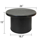 Modern Round Coffee Table Set Double Table Combination Coffee Table with Fluted Table Leg, for Living Room