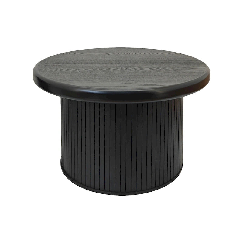 Modern Round Coffee Table Set Double Table Combination Coffee Table with Fluted Table Leg, for Living Room