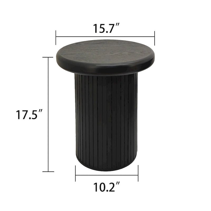 Modern Round Coffee Table Set Double Table Combination Coffee Table with Fluted Table Leg, for Living Room