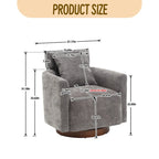 360 Degree Accent Swivel Chair,Chenille Upholstered Arm Chair