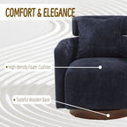 360 Degree Accent Swivel Chair,Chenille Upholstered Arm Chair