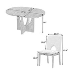 Modern 5-Piece Round Dining Table with 16.2 Removable Leaf