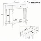 Narrow Console Table with Curved Corner (Gray)