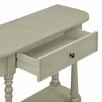 Narrow Console Table with Curved Corner (Gray)