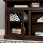 Classic American TV Stand with 4 Storage Shelf and 2 Storage Cabinets for Living Rooms Bedroom and Office