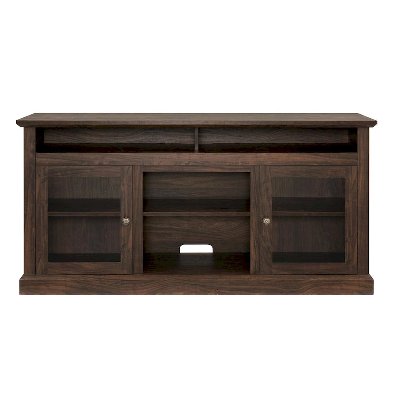 Classic American TV Stand with 4 Storage Shelf and 2 Storage Cabinets for Living Rooms Bedroom and Office