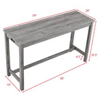 Bar Dining Table Set and 3 Bar Stools with Power Outlet Kitchen Breakfast Nook Wooden Dining Table Chairs Sets