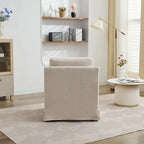 Chenille Upholstered Swivel Accent Chair wSkirted and Metal Base