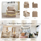 Chenille Upholstered Swivel Accent Chair wSkirted and Metal Base