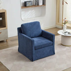 Chenille Upholstered Swivel Accent Chair wSkirted and Metal Base
