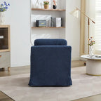 Chenille Upholstered Swivel Accent Chair wSkirted and Metal Base
