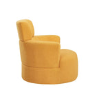 360 Swivel Chair, Upholstered Barrel Chair with Adjustable Headrest Modern Swivel Round Sofa Chair for Living Room
