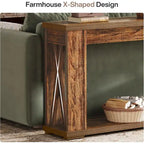 63 Console Table 2-Tier Farmhouse Entryway Entry Table with Storage Shelves