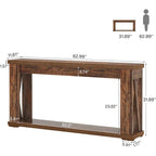63 Console Table 2-Tier Farmhouse Entryway Entry Table with Storage Shelves