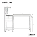 Computer Desk with Power Outlet & Storage Shelves