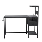 Computer Desk with Power Outlet & Storage Shelves