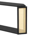 Arrow-Shaped Design Console Table Entryway Table with Open Shelf, Rattan Sofa Table Accent Table for Living Room Hallway