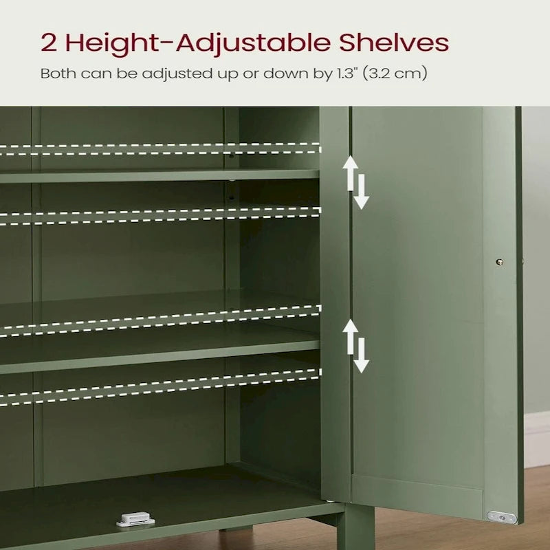 Modern Forest Green Storage Cabinet for Bathroom Adjustable Shelves and Space-Saving Design - 11.8D x 23.6W x 31.5H