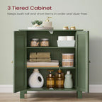 Modern Forest Green Storage Cabinet for Bathroom Adjustable Shelves and Space-Saving Design - 11.8D x 23.6W x 31.5H