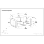 WYNDENHALL Hillcrest Modern, Contemporary 62 inch Wide Sofa in Genuine Leather