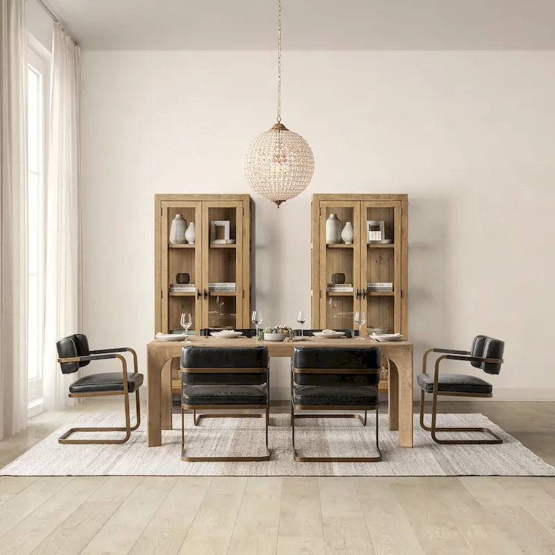 Classic Home Crest 78 Reclaimed Pine Wood Dining Table in Natural