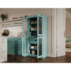 Palace Imports 100% Solid Wood Pantry Cabinet with Frosted Glass Doors, 2-Drawers and Adjustable Shelves - 32 x 71.5