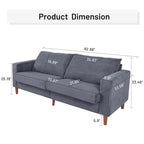 82.68 in. L Corduroy Mid-Century Modern Rectangle 2-Seater Loveseat with Square Arm