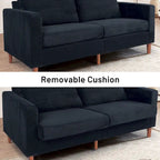 82.68 in. L Corduroy Mid-Century Modern Rectangle 2-Seater Loveseat with Square Arm