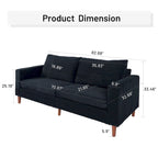 82.68 in. L Corduroy Mid-Century Modern Rectangle 2-Seater Loveseat with Square Arm