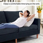 82.68 in. L Corduroy Mid-Century Modern Rectangle 2-Seater Loveseat with Square Arm