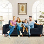 82.68 in. L Corduroy Mid-Century Modern Rectangle 2-Seater Loveseat with Square Arm